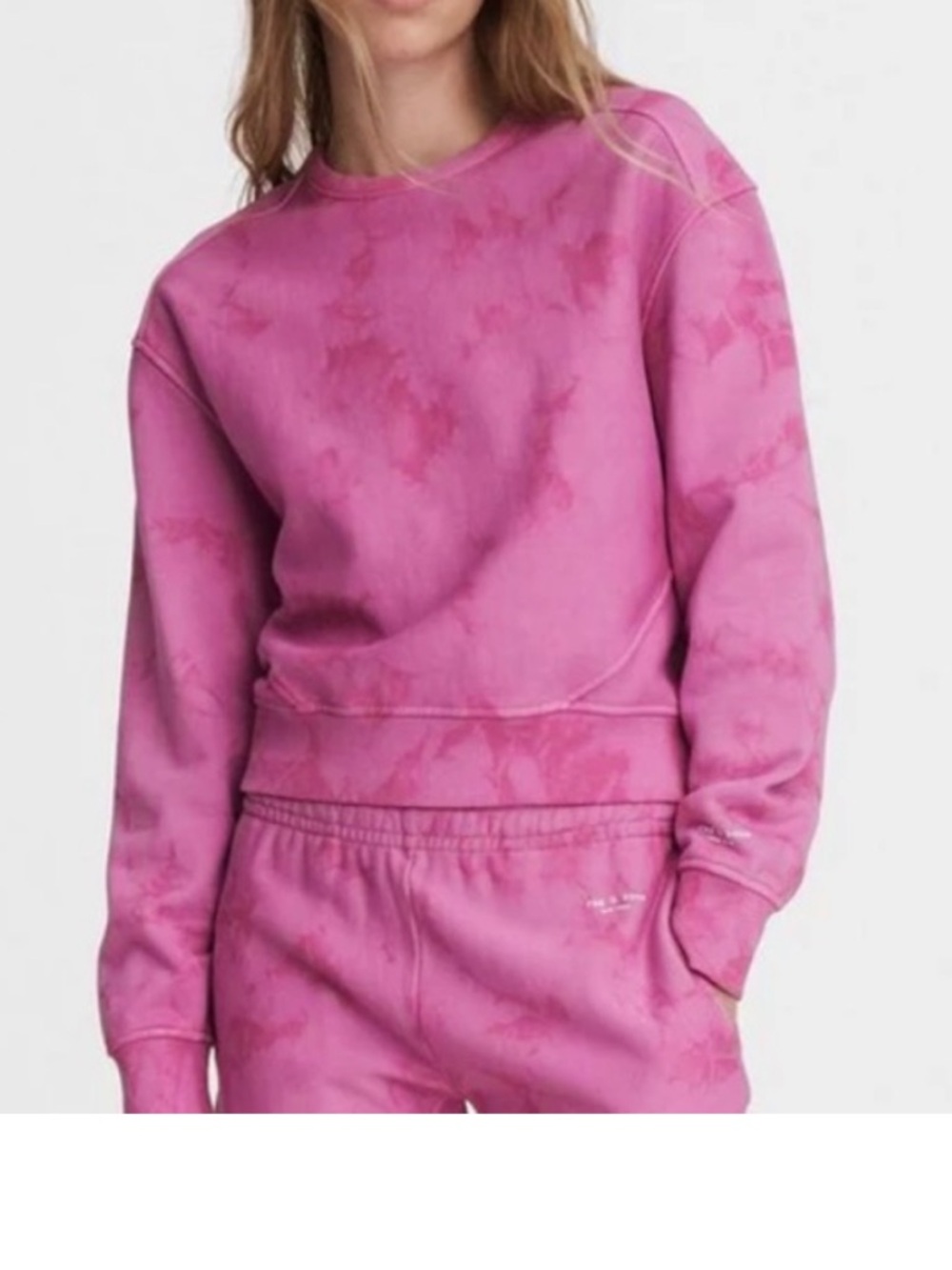 rag & bone Women’s Sweatshirt City Tie Dye Terry Sweatshirt Pink size Small